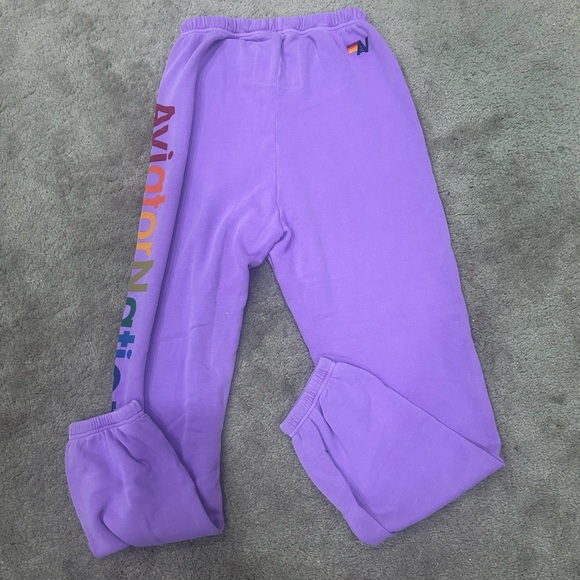 Aviator Nation Neon Purple Logo Sweatpants Venice New XL - Picture 7 of 7